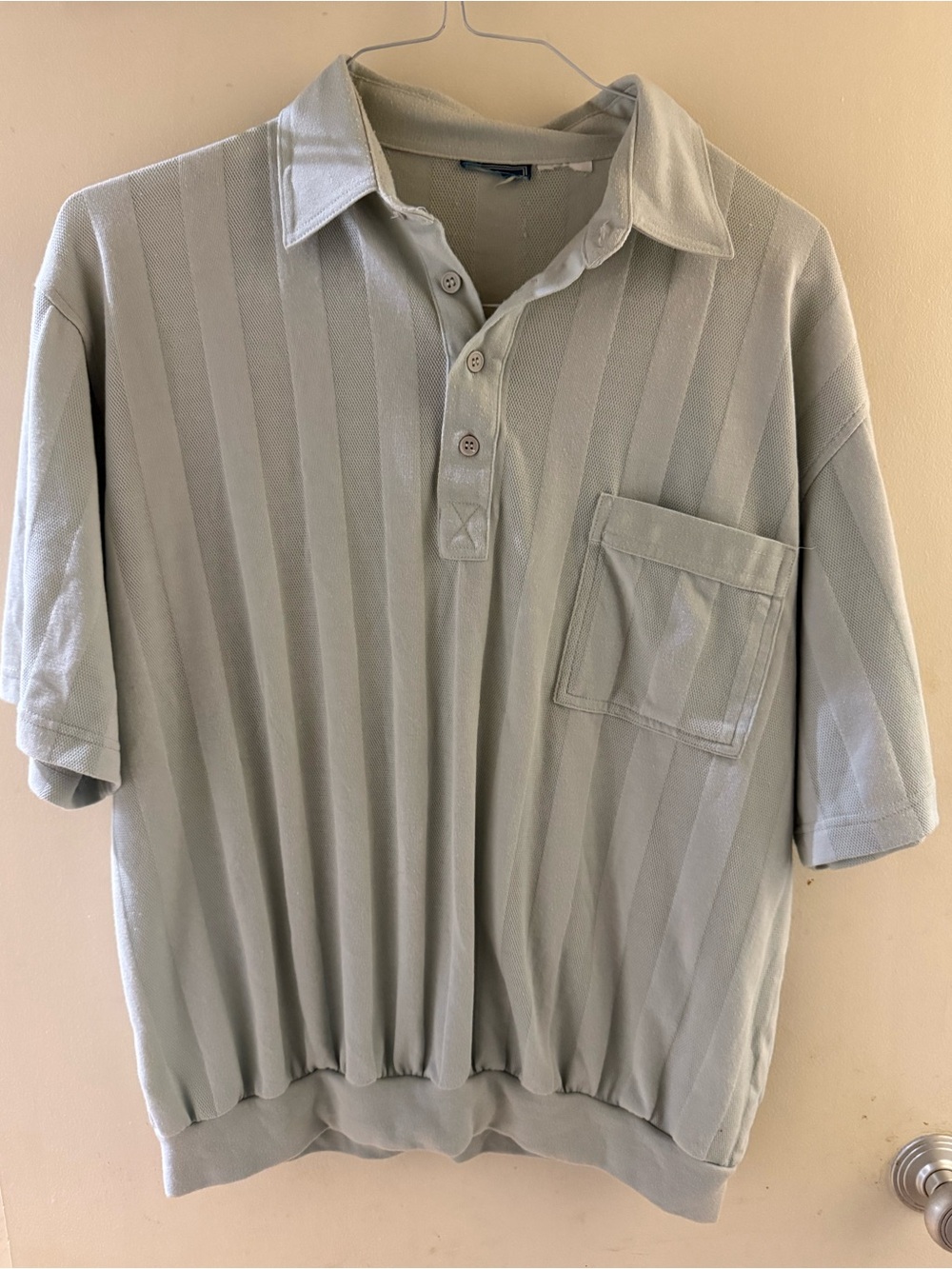 LL Bean Short Sleeve Vintage Polo Shirt in Gray